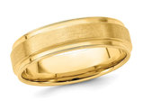 Men's 14K Yellow Gold 6mm Brush Satin Wedding Band Ring